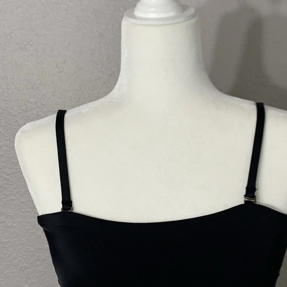 Andie Swim The Bora Bora Women's Black Bikini Halter Top Size‎ XL Adjustable NWT